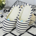 Home Stripe slippers with Faux suede bottom